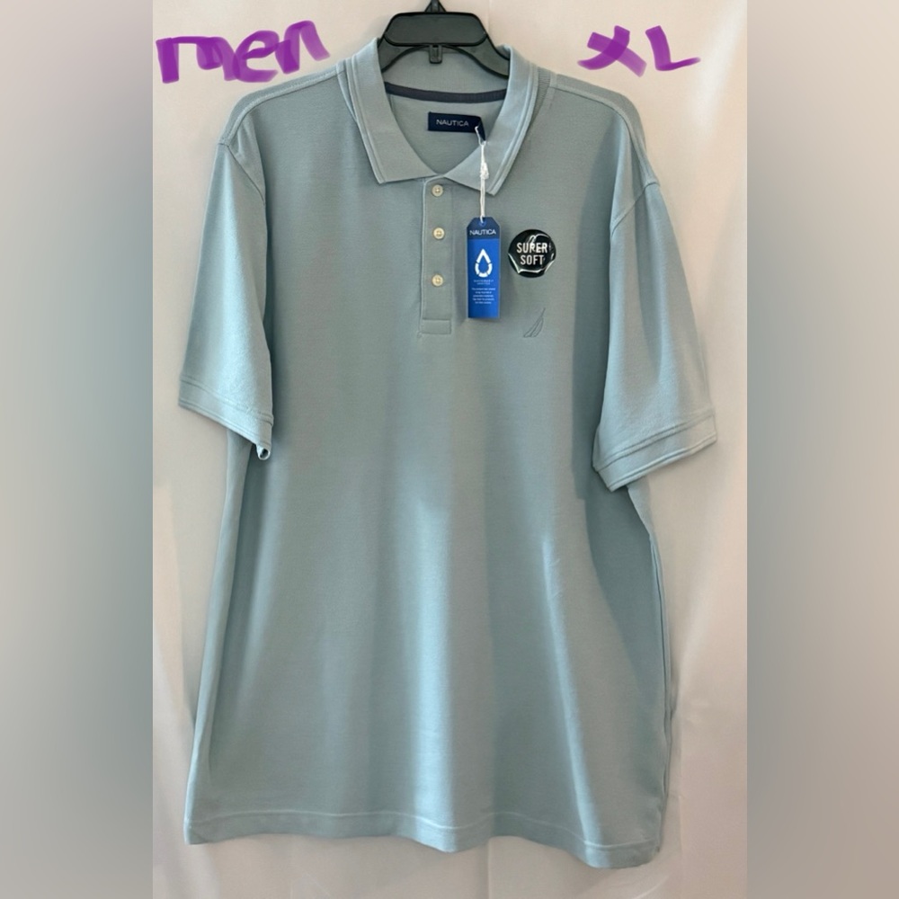 Nautica Men's Soft Blue Polo Shirt